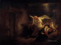 José sueña en el establo de Belén Rembrandt
